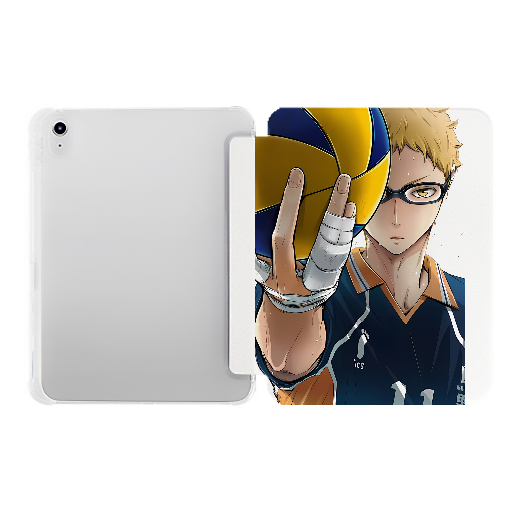 （画像用） ハイキュー!! Haikyu!! IPad ケース ペン収納付き 三つ折りスタンド PUレザー×シリコン 対応機種9.5/10.5/10.9インチ